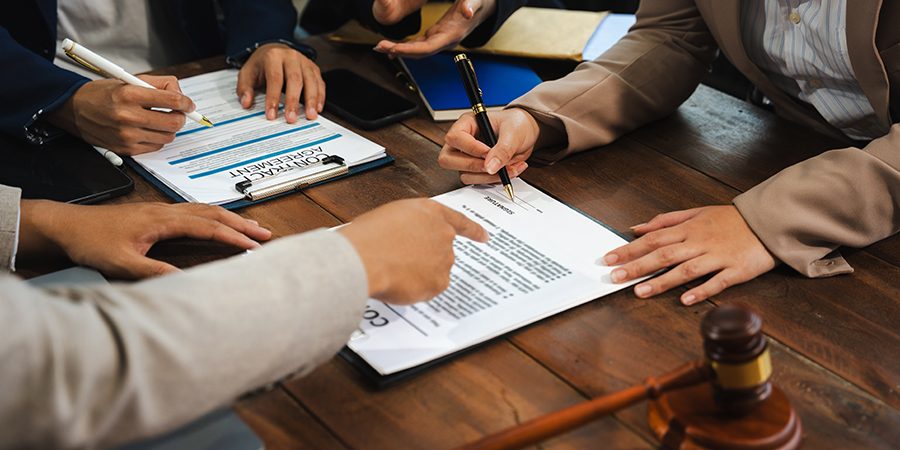 Lawyer or judge consult having team meeting at law office. Law a