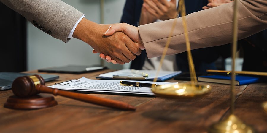 Lawyer or judge consult having team meeting at law office. Law a